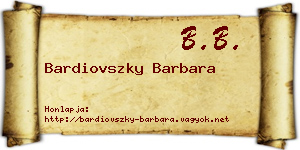 Bardiovszky Barbara névjegykártya